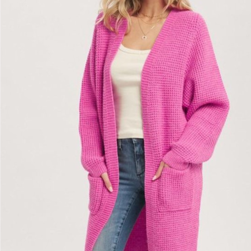 Hot pink cardigan